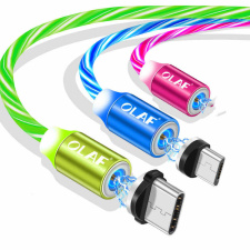 Кабель магнитный светящийся USB Type-C Зеленый