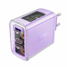 Зарядное устройство Acefast A45 Sparkling Series 65W GaN (2*USB-C+USB-A) фиолетовый