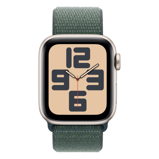Умные часы Apple Watch Series SE 2024 40мм Starlight Aluminum Case with Textile Sport Loop Green