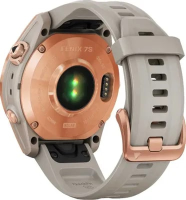 Умные часы Garmin Fenix 7S Sapphire Solar титановый, розовое золото с песчанным кожаным ремешком