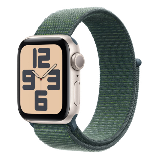 Умные часы Apple Watch Series SE 2024 40мм Starlight Aluminum Case with Textile Sport Loop Green