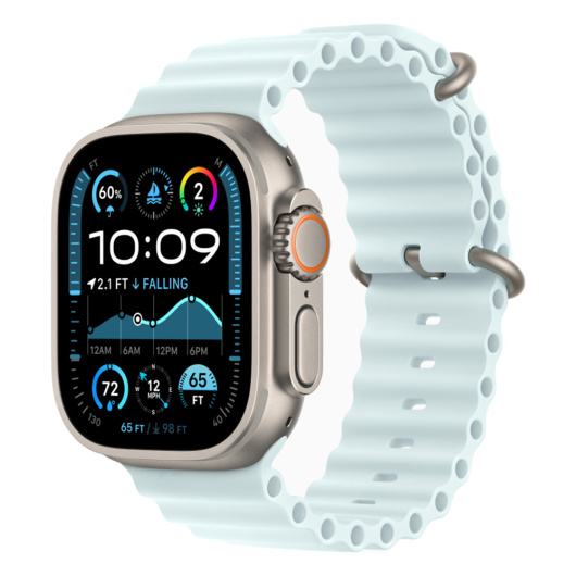 Умные часы Apple Watch Ultra 2 2024 49mm Natural Titanium Case Ice Blue Ocean Band (MYT03)