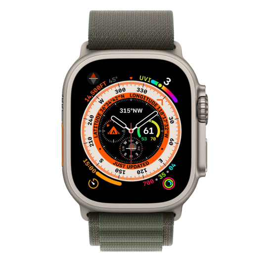 Умные часы Apple Watch Ultra GPS+Cellular 49mm Titanium Case with Green Alpine Loop S