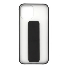 Силиконовый чехол Friendly case с магнитной подставкой для iPhone 12 Pro Max Прозрачный-Черный