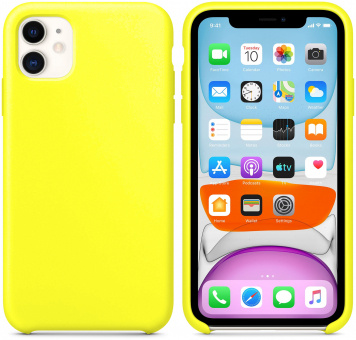 Силиконовый чехол бампер для  iPhone 11 6.1" Ярко-желтый