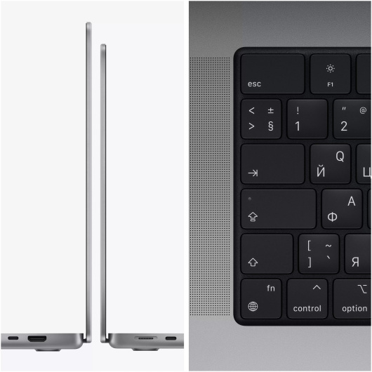 Ноутбук Apple Macbook Pro 16.2", M1 Pro, RAM 16 ГБ, SSD 512 ГБ, серый космос (MK183LL/A)