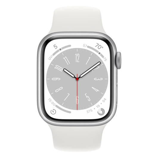 Умные часы Apple Watch Series 8 45 мм Aluminium Case Sport Band Серебристый S/M (Global)