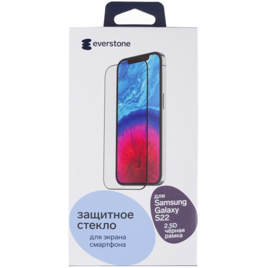 Защитное стекло Everstone 2.5D FG для Samsung Galaxy S22 Ultra Черное