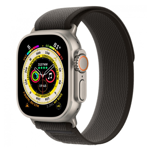 Умные часы Apple Watch Ultra GPS+Cellular 49mm Titanium Case Black/Gray Trail Loop S/M, (MQFG)