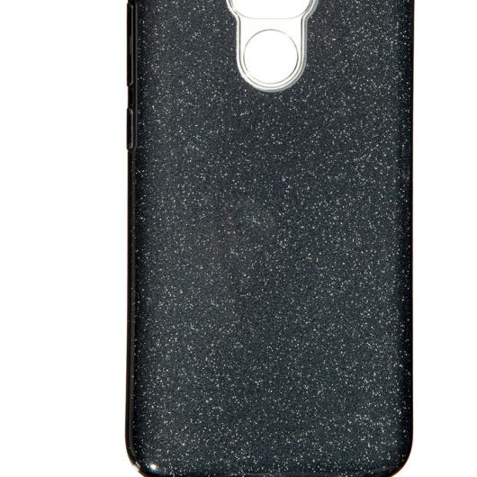 Чехол силиконовый прозрачный с блестками для Xiaomi Redmi Note 9 Черный