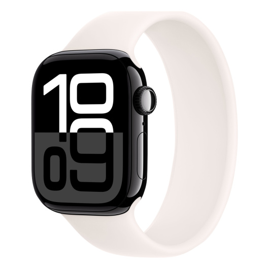 Умные часы Apple Watch Series 10 42 мм Jet Black Aluminium Case with Sport Band Light Blush M/L