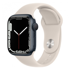 Apple Watch Series 7 Умные часы Apple Watch Series 7 45mm Aluminium with Sport Band, Темная ночь/Сияющая звезда watch
