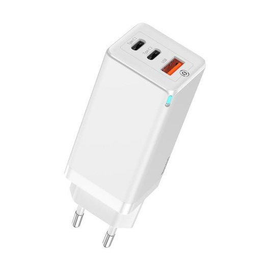 Сетевое зарядное устройство  Baseus GaN BS-E915 65Вт PD3.0+QC3.0 USB+2 USB-C Белое