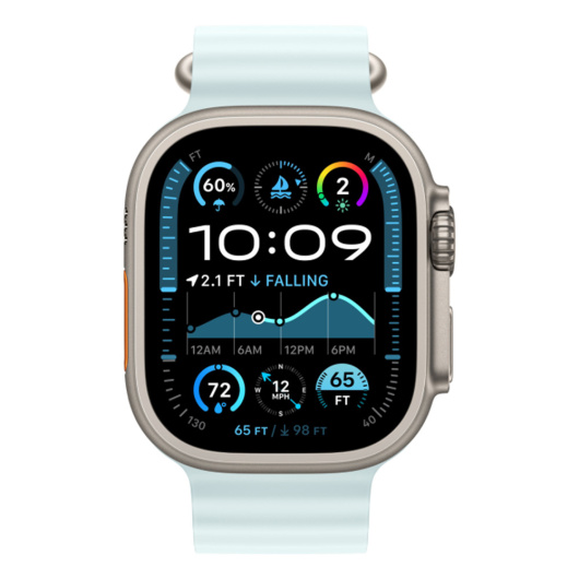 Умные часы Apple Watch Ultra 2 2024 49mm Natural Titanium Case Ice Blue Ocean Band (MYT03)