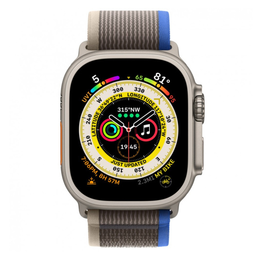 Умные часы Apple Watch Ultra GPS+Cellular 49mm Titanium Case  Blue/Gray Trail Loop S/M, (MNHT3)