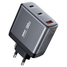 Сетевое зарядное устройство USB/Type-C Remax U2-ACC (100W, QC3.0, PD, 3 порта, GaN) Серебро