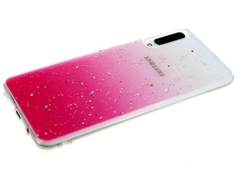 Чехол силиконовый прозрачный с блестками для Xiaomi Redmi Note 9 Розовый