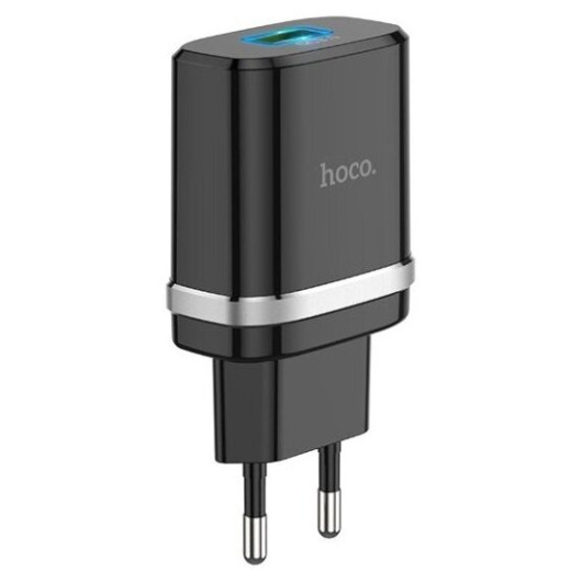 Сетевое зарядное устройство Hoco C12Q Smart USB QC 3.0 Черный