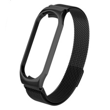 Ремешок металлический с магнитом для Xiaomi Mi Band 5 Черный