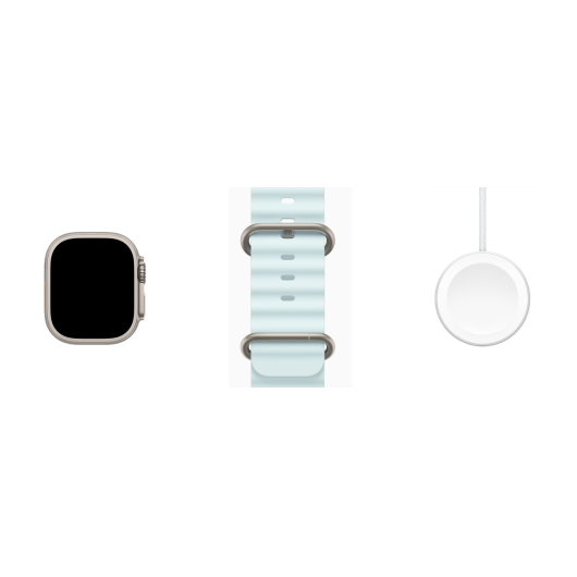 Умные часы Apple Watch Ultra 2 2024 49mm Natural Titanium Case Ice Blue Ocean Band (MYT03)