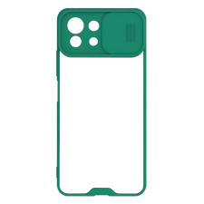 Силиконовый чехол со слайд-камерой для Xiaomi Mi11 Lite Темно-зеленый