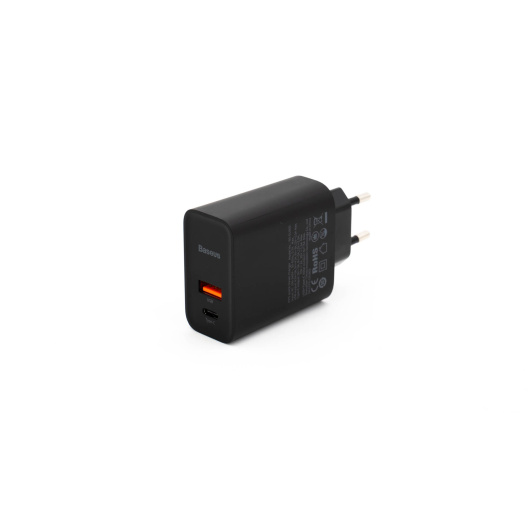 Сетевое зарядное устройство Baseus BS-EU905 QC3.0 USB+USB-C Черное