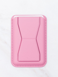Чехол картхолдер MagSafe на телефон с подставкой розовый
