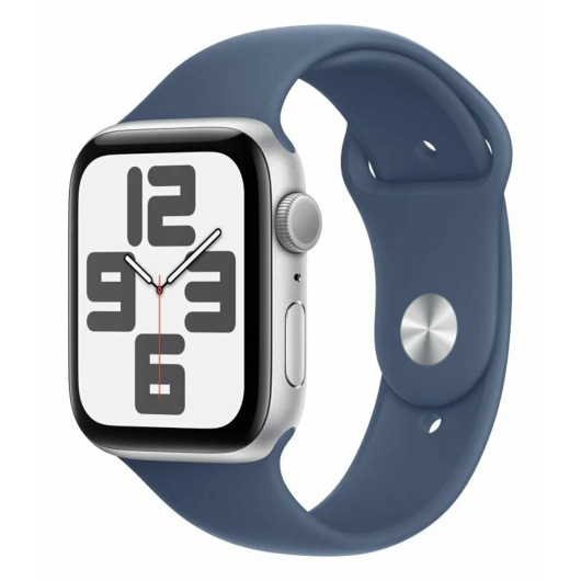 Умные часы Apple Watch Series SE 2024 44мм Silver Aluminum Case with Sport Band Denim S/M