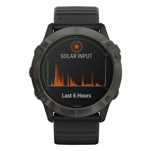 Умные часы Garmin Fenix 6X Pro Solar титановый DLC Wi-Fi NFC, серый/черный