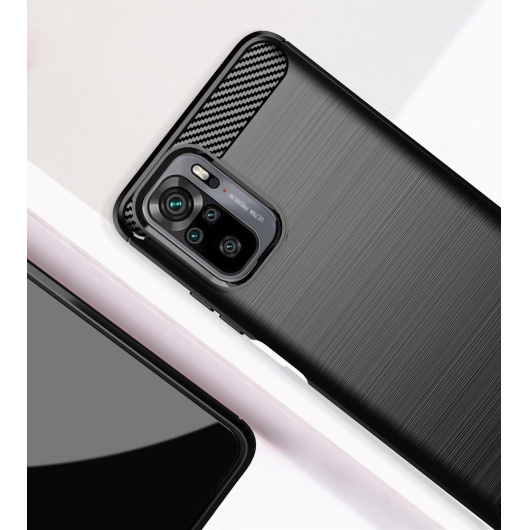 Защитный чехол Carbon для Xiaomi Redmi Note 10 Pro Черный