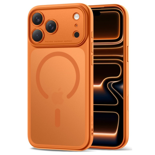 Силиконовый чехол для iphone 17 Pro Max защитой камеры Оранжевый