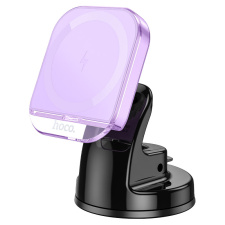 Автомобильный держатель с беспроводной зарядкой Hoco SafeMag HW18 Crystal Safe15W (romantic purple)