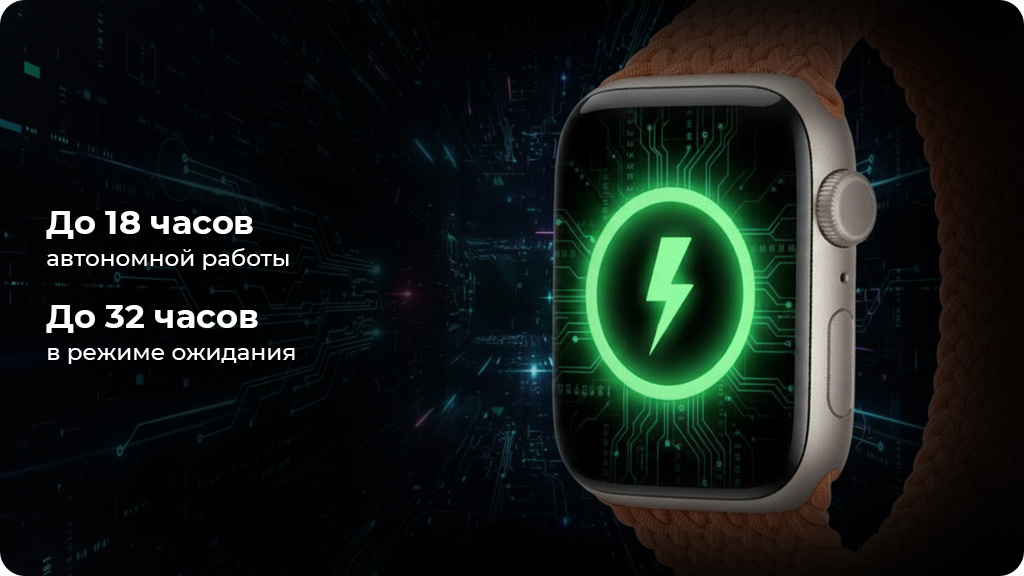 Умные часы Apple Watch SE 3 (2025) 44мм Starlight Aluminum Case with Midnight Sport Band, M/L