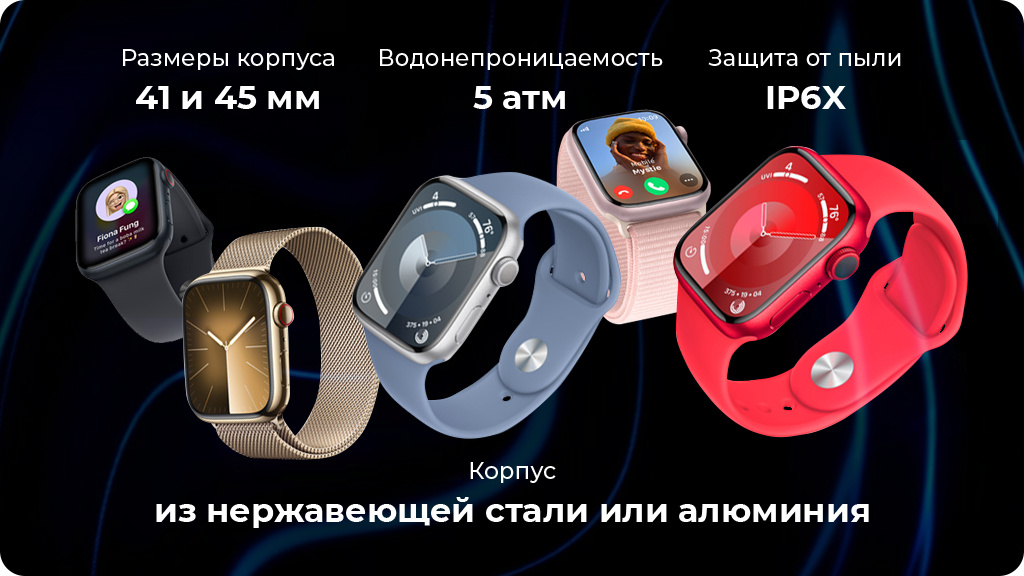 Умные часы Apple Watch Series 9 41 мм Aluminium Case Sport Band Серебристый S/M