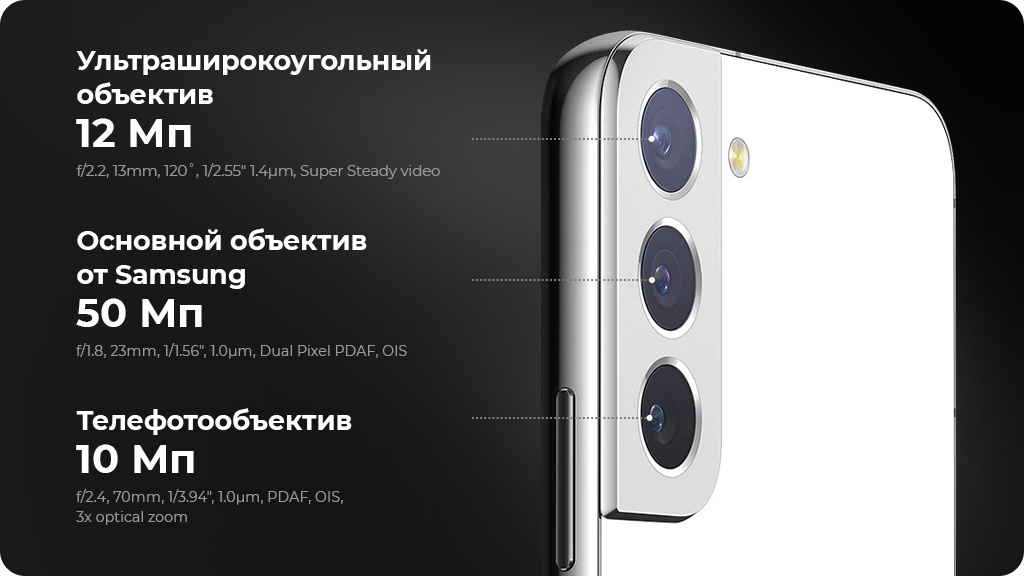 Samsung Galaxy S22+ 5G 8/256GB Белый фантом (РСТ)