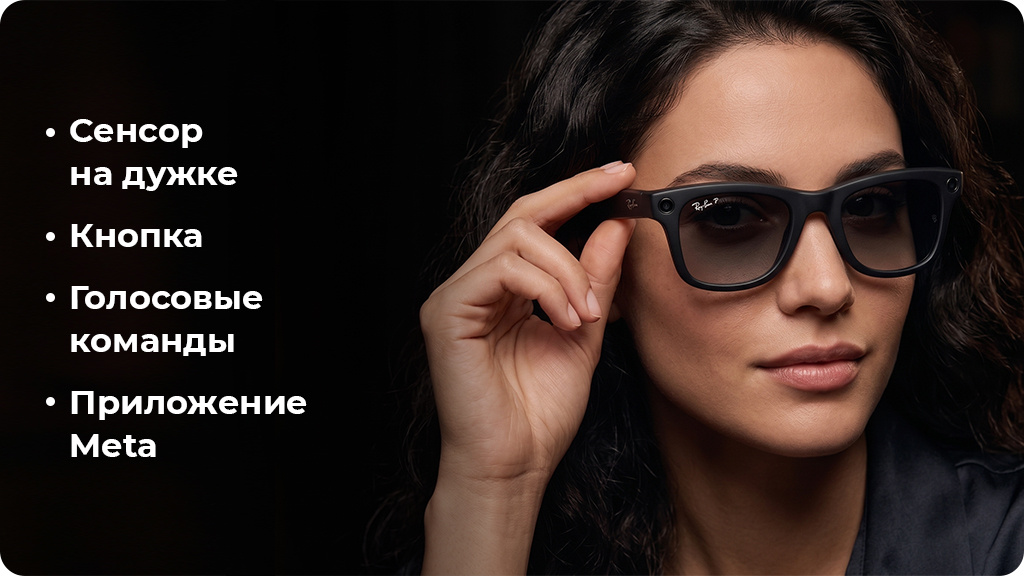 Умные очки с камерой Ray Ban Wayfarer Shiny Black/Clear (150-50)