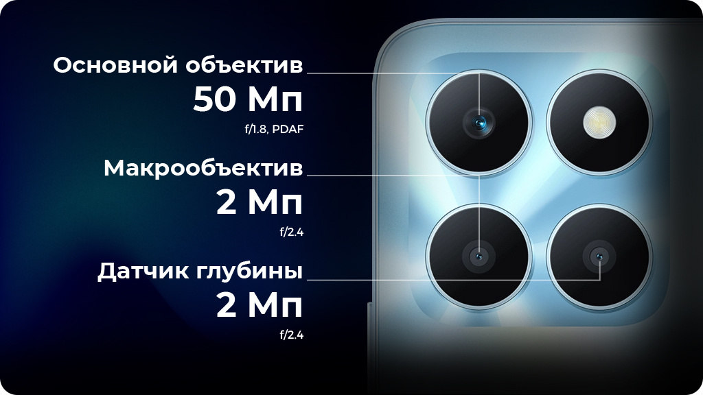 HONOR X6a 6/128Gb РСТ Голубой