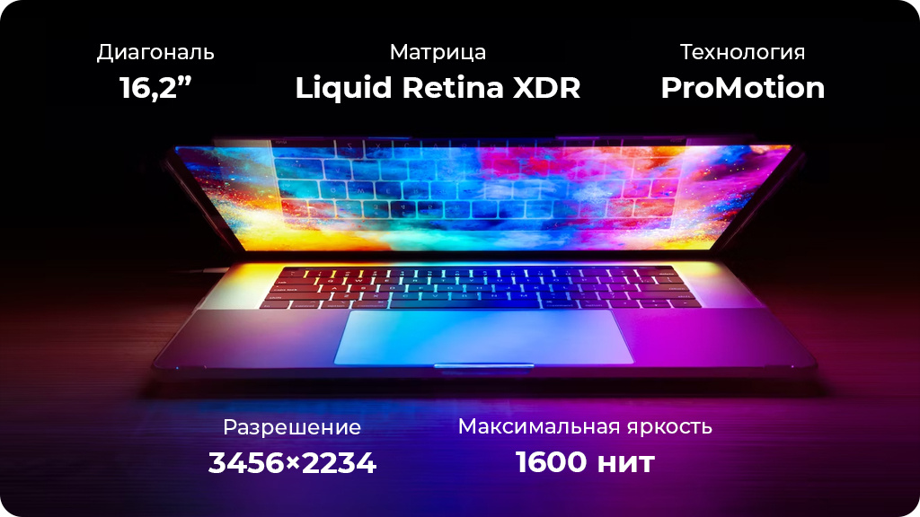 Ноутбук Apple MacBook Pro 16 Late 2021 M1 Pro 16GB/1TB Серый космос (MK193LL/A)