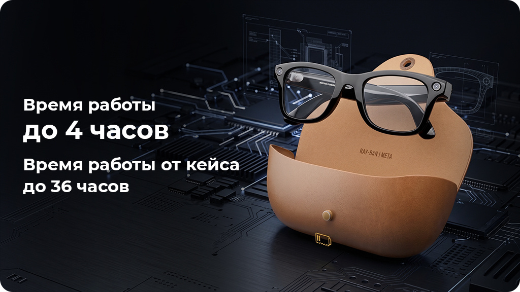 Умные очки с камерой Ray Ban Wayfarer Shiny Black/Clear (150-50)